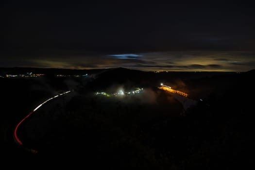 long time exposure at blue hour from the small Saarschleife. This is located in the Saarland and is scenically beautiful.