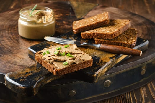 Wild deer liver pate, homemade rustic snack