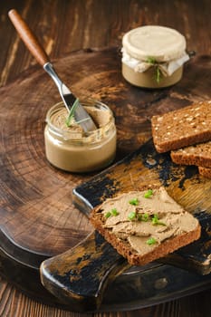 Wild deer liver pate, homemade rustic snack