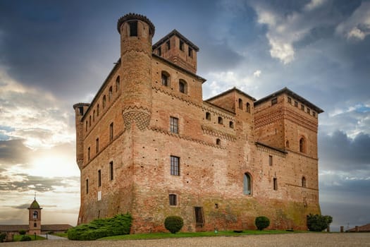 Famous castel named castel Grinzane cavour in Piedmont zone, Langhe, Italy