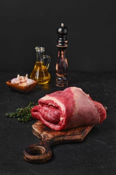 Raw beef brisket boneless meat, butchery or cooking concept