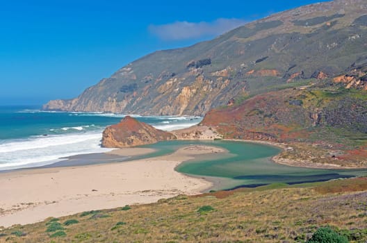 Colorful Coastline on the Big Sur Highway in California