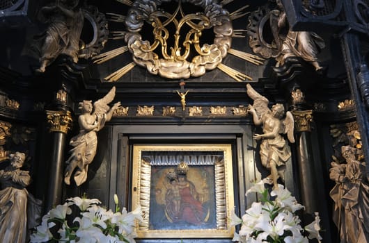 Altar of Our Lady of the Kamenita Vrata in the chapel of Our Lady of the Kamenita vrata (Stone Gate) in Zagreb, Croatia