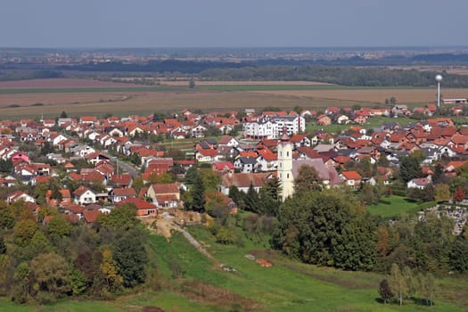 The town of Garesnica located on the eastern slopes of Moslavacka gora