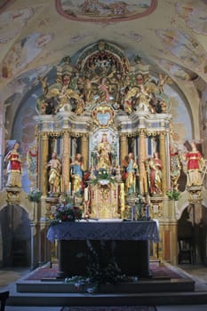High altar in the Church of Our Lady of Dol in Dol, Croatia
