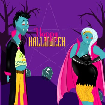 Boo Funny vampire. Halloween character. Scary and terrible vampire. Happy Halloween.