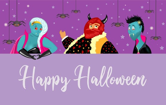 Boo Funny vampire. Halloween character. Scary and terrible vampire. Happy Halloween.