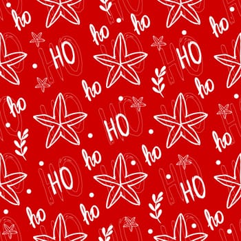 red christmas. Seamless modern pattern with Christmas symbols. Suitable for wrapping paper and holiday textiles