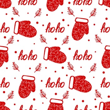 red christmas. Seamless modern pattern with Christmas symbols. Suitable for wrapping paper and holiday textiles