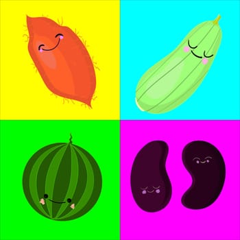 A game for children of preschool age. Card for the development and training of children s memory. Cards on the subject of vegetables. Vector illustration