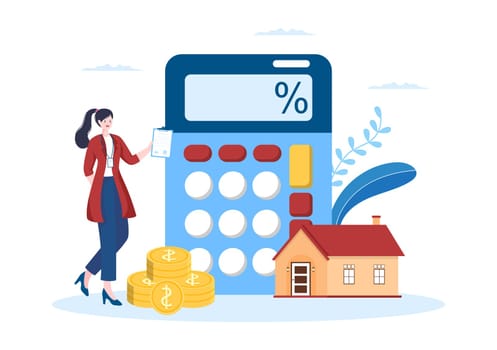 Mortgage Template Hand Drawn Cartoon Flat Illustration of Term Credit Debt by House Loan or Money Investment to Real Estate Property Design