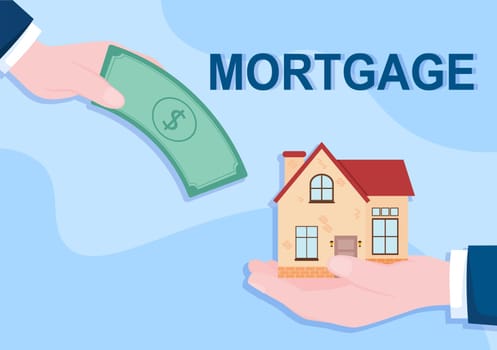 Mortgage Template Hand Drawn Cartoon Flat Illustration of Term Credit Debt by House Loan or Money Investment to Real Estate Property Design