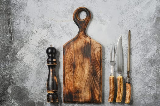 Utensil for barbecue, overhead view.