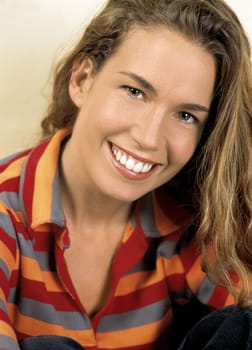 A pretty young women smiling.