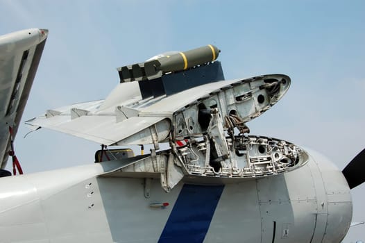 restored Grumman S-2 wartme airplane on a navy carrier