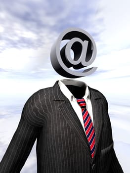 A person with a head in the form of the email symbol.