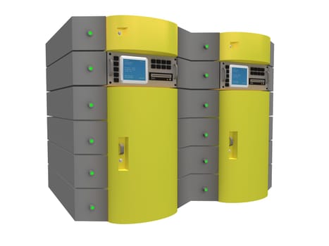 Yellow 3d server.