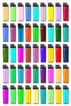 one 'real' gas lighter hidden abong 44 graphics of lighters