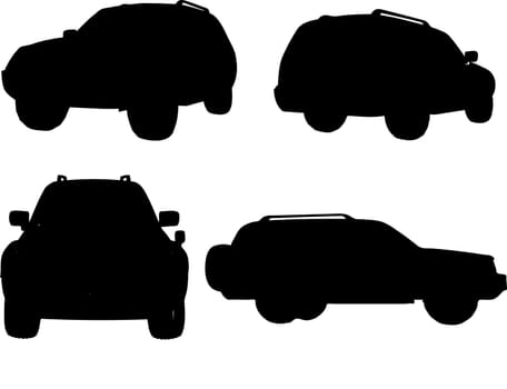 Silhouettes of off-road vehicles