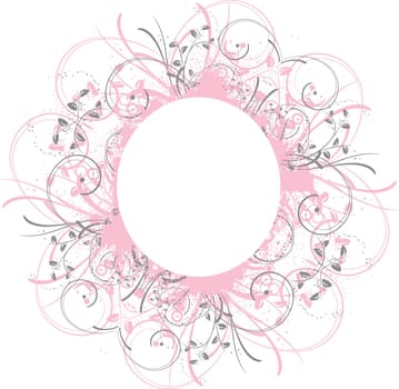 Decorative floral grunge frame