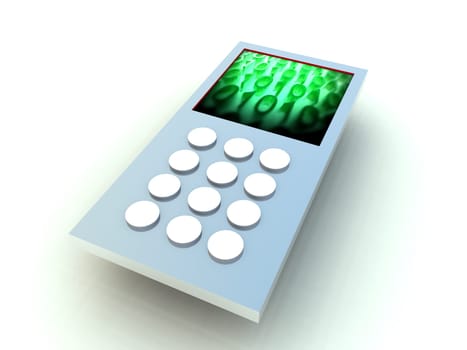 A computer created image of a mobile phone.