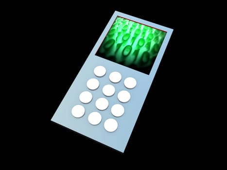 A computer created image of a mobile phone.