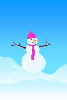 lonely snowman under sky