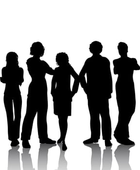 Silhouette of a group of people