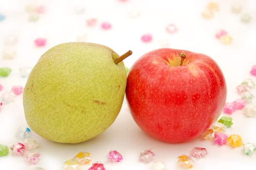 pear and apple (symbol of couple in love)