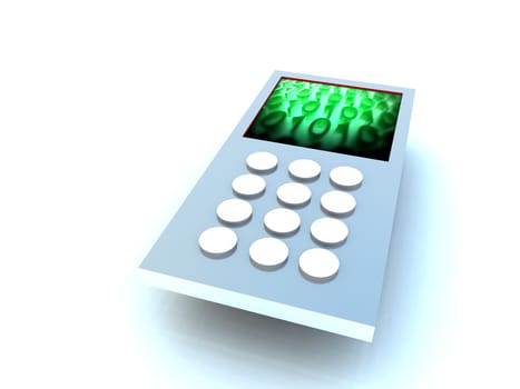 A computer created image of a mobile phone.