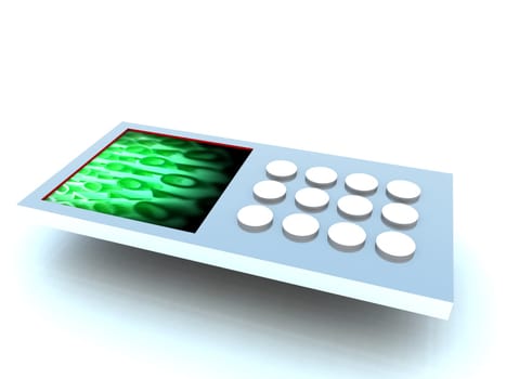 A computer created image of a mobile phone.