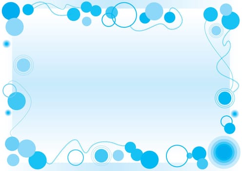 Frame of blue bubbles
