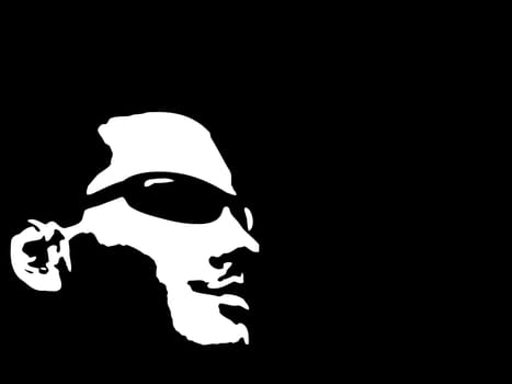 Silhouette of a smiling mans face