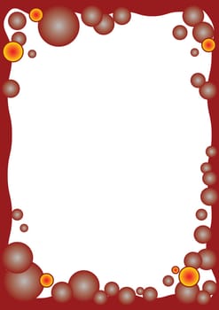 Frame made from brown bubbles