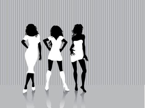 Silhouettes of sexy females