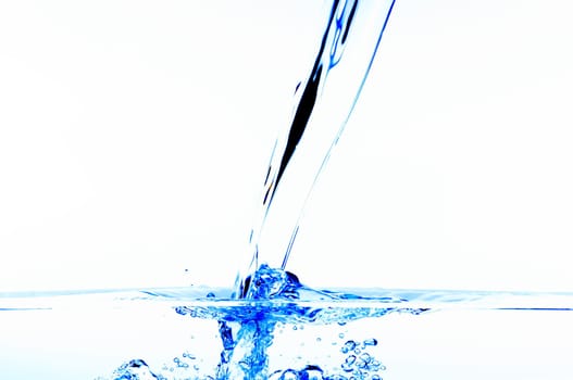 Pouring water, water bubbles