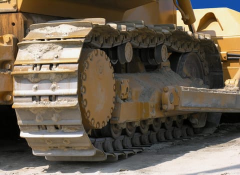 Close-up of Bulldozer track.