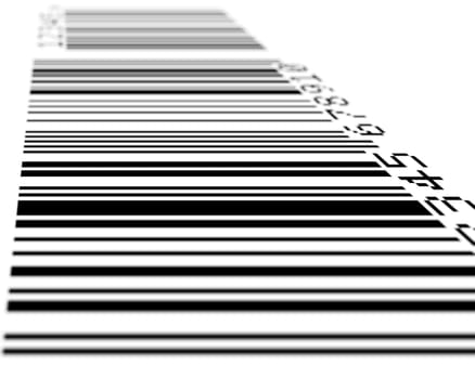 wide angle shot of barcode  differential focus