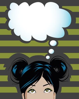 illustration of a woman having a thought balloon