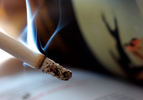 The image of the lit cigarette