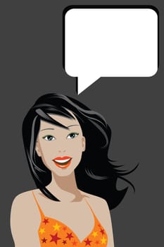 illustration of a woman chatting