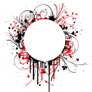 Decorative floral grunge frame