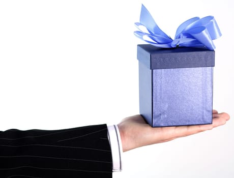 Businessman with gift