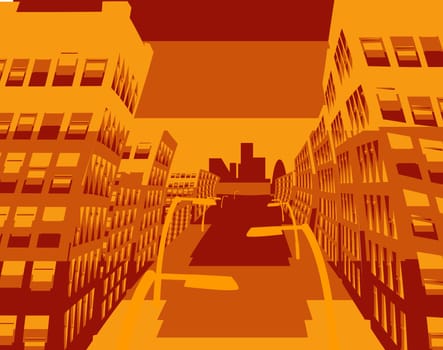 an abstract illustration of a city street