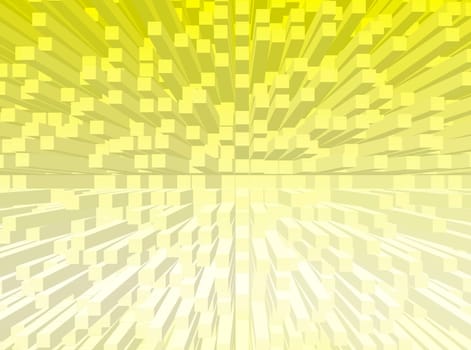 An abstract background with cubes and yellow colour
