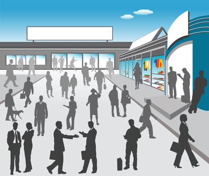 detailed illustration of shopping