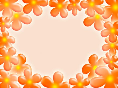 A very spring background with colourful flowers as frame