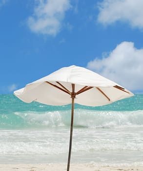 single parasol by the sea