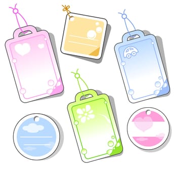 colorful cartoony labels to add any massage