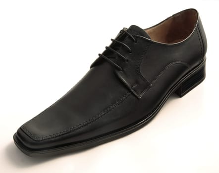 Black leather shoe for men